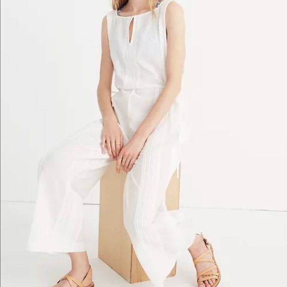Madewell Pants - MADEWELL Esperanza Cover Up Jumpsuit Wide Leg One Piece Semi Sheer Size S